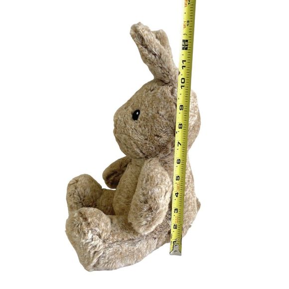 SPARK Taupe Bunny Rabbit Plush Bell Rattle With Crinkle Paws 13” Sleep Buddy - Picture 5 of 7